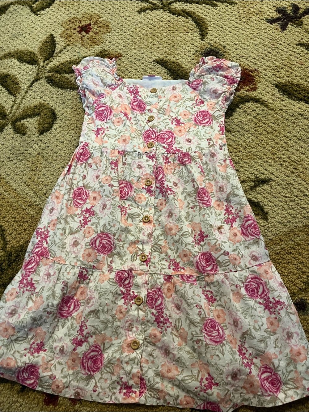 Penelope Mack Pink & Peach Floral Button-Front Dress